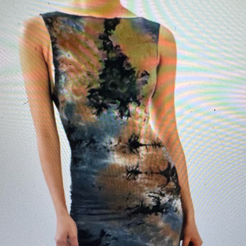 NWT DISSH MILLEN BLUE TIE DYE MIDI DRESS - Medium